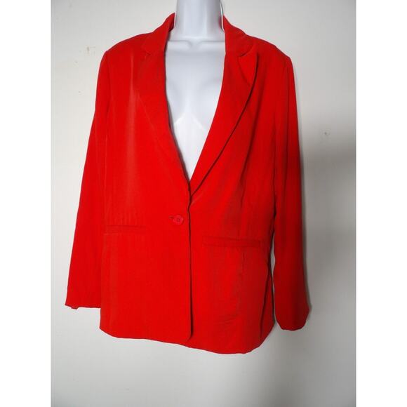 Anthropologie Medium Endless Rose Blazer Red Single Button Sport Coat - Picture 2 of 11